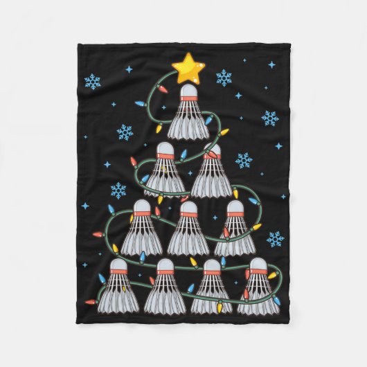 シャトルグラフィックバドミントン選手シャツギフトキリスト フリースブランケット (正面)