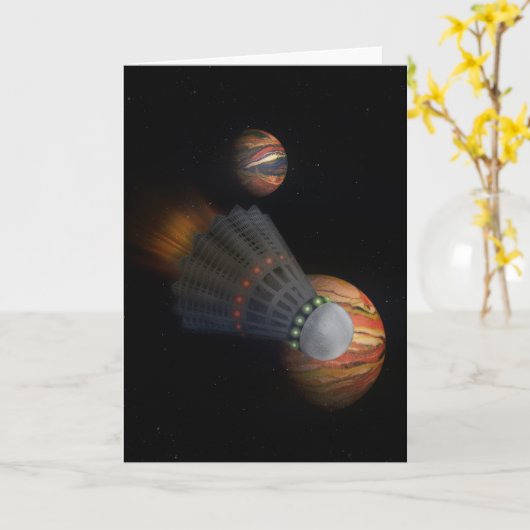 シャトルコックと惑星 カード (黄色い花)