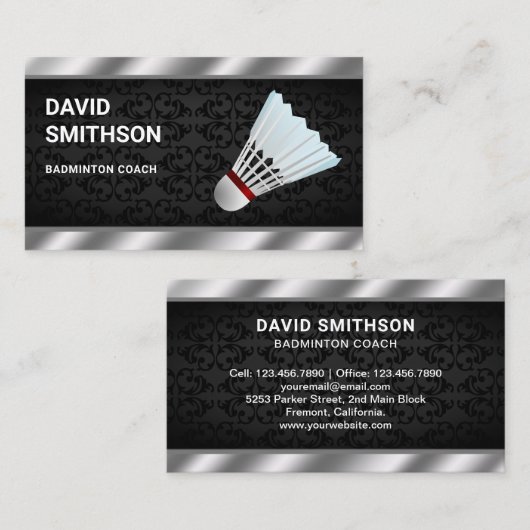 シャトルコックモダンプロフェッショナルバドミントン監督 名刺 (正面/裏面)