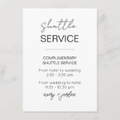 シャトルサービスモダンミニマル結婚式 エンクロージャーカード (正面)