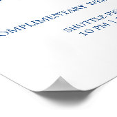 シャトルサ結婚ービスの看板紺色書道 ポスター (角)