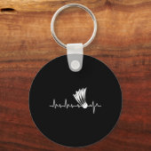 シャトルハートビート – バドミントン選手スポーツ愛好家 キーホルダー (正面)