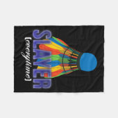 シャトルバドミントンプレーヤー引用文 フリースブランケット (正面(横))