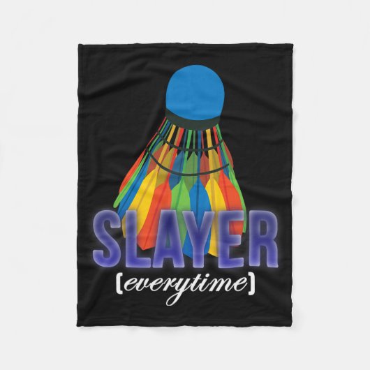 シャトルバドミントンプレーヤー引用文 フリースブランケット (正面)