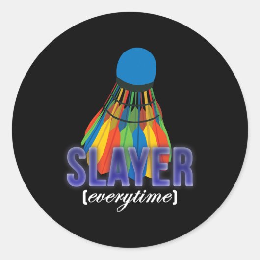 シャトルバドミントンプレーヤー引用文 ラウンドシール (正面)