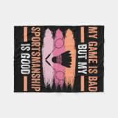 シャトルバドミントンプレーヤー9 フリースブランケット (正面(横))