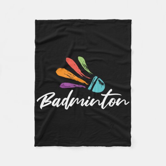 シャトルバドミントン選手ラケットスポーツコーチチーム フリースブランケット (正面)