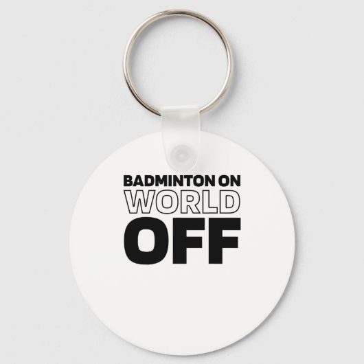 シャトルラケット – コートラケットバドミントンOn World キーホルダー (正面)