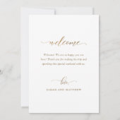 シャトル結婚付きのウェルカムカードとタイムラインカード (裏面)