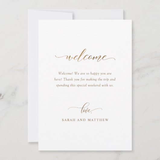 シャトル結婚付きのウェルカムカードとタイムラインカード (裏面)