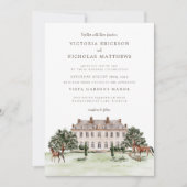 シャトーエレガントー |ウオータカラーEnglish Manor 結婚's 招待状 (正面)