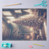 シャトークリスマスツリーエレガントヴィンテージ切り離し 薄葉紙 (クラフト)