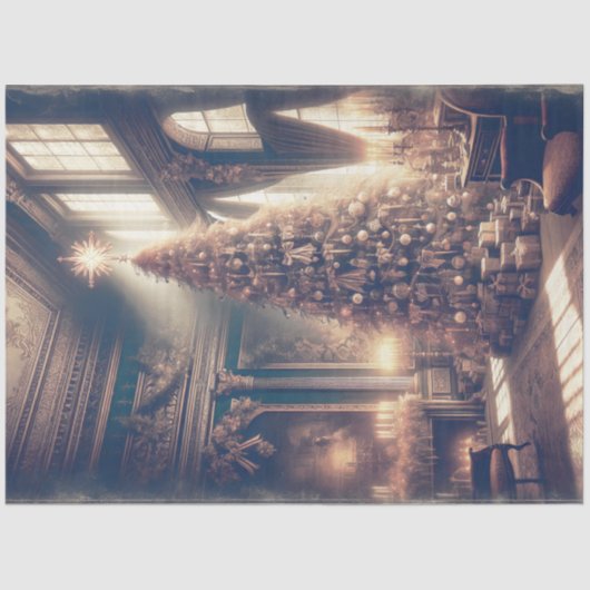 シャトークリスマスツリーエレガントヴィンテージ切り離し 薄葉紙 (正面)