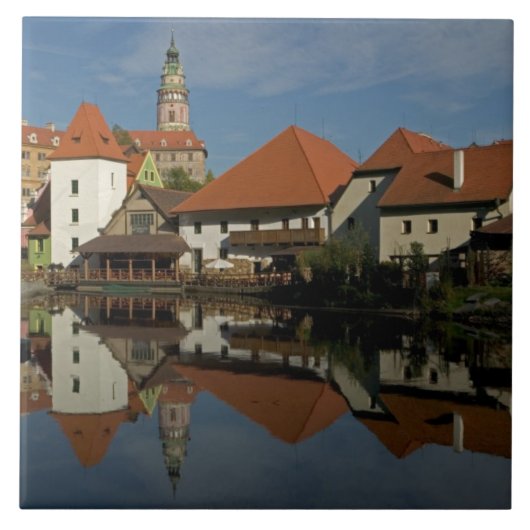 シャトータワー，ヴルタヴァ川，チェスキー·クルムロフ， タイル (正面)