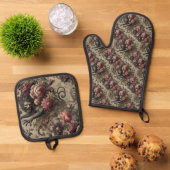 シャトーデループス – ゴシックビクトリアン 鍋つかみ&鍋敷きセット (トップダウン)