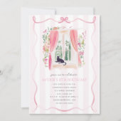 シャトーファンシーピンクリボンコケットキャット誕生日 招待状 (正面)