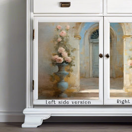 シャトーフランスのバラコートヤードブルーピンクフローラ 薄葉紙