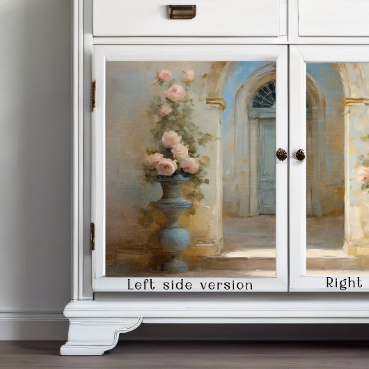 シャトーフランスのバラコートヤードブルーピンクフローラ 薄葉紙