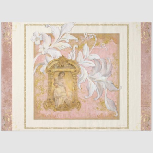 シャトーフランスのヴィンテージエレガントデカップアート 薄葉紙 (正面)