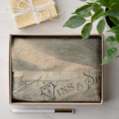 シャトーフランスのヴィンテージスクリプトEphemera Decompage 薄葉紙 (ギフト)