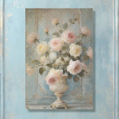 シャトーフランスのヴィンテージフローラブルーピンクデカッページ 薄葉紙