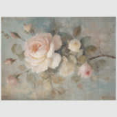 シャトーフランスのヴィンテージブルーピンクフローラデコパージュ 薄葉紙 (正面)