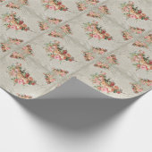 シャトーフランスのヴィンテージローズブーケタイルデコップページ ラッピングペーパー (角)