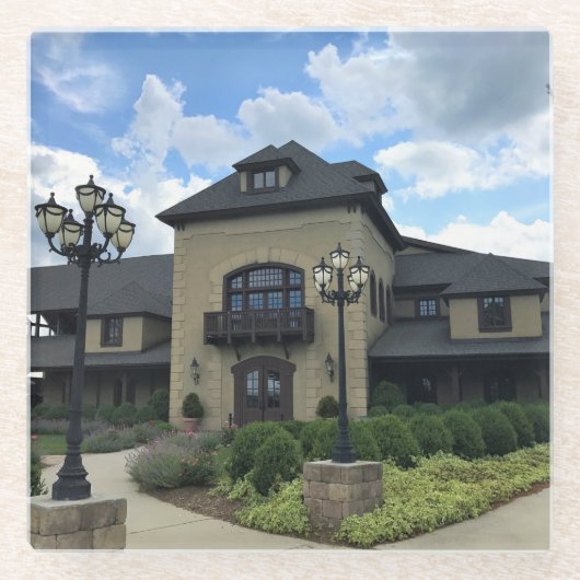 シャトーモリゼットワイナリー、フロイド、バージニア ガラスコースター (正面)