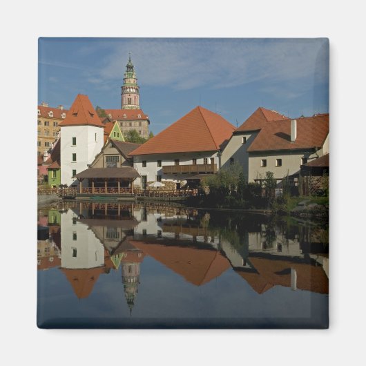 シャトー塔、ヴルタヴァ川、チェスキー・クルムロフ マグネット (正面)