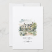 シャトー威厳のあるイングリッシュマナーデスティネーションウェディング 招待状 (裏面)