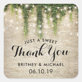 シャトー素朴ストーンチャーチストリングライツ結婚ズ スクエアシール