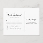 シャトー素朴ストーンチャーチライトウェディングRSVP インビテーションポストカード (裏面)