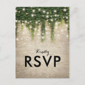 シャトー素朴ストーンチャーチライトウェディングRSVP インビテーションポストカード (正面)