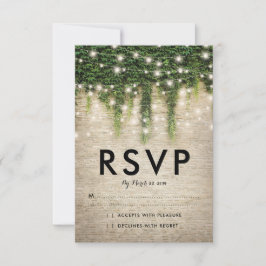 シャトー素朴ストーンチャーチライトウェディングRSVP 出欠カード
