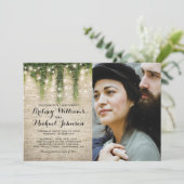 シャトー素朴教会のライト写真結婚の 招待状 (スタンド正面)