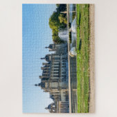 シャトー·ド·チャンティリ、噴水と白鳥2頭 ジグソーパズル (縦)