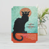 シャト・ノワール ヴィンテージ フランス猫 青い結婚式 招待状 (スタンド正面)