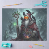 シャドウのダークサンタ - ゴシッククリスマス骸骨 薄葉紙 (クラフト)