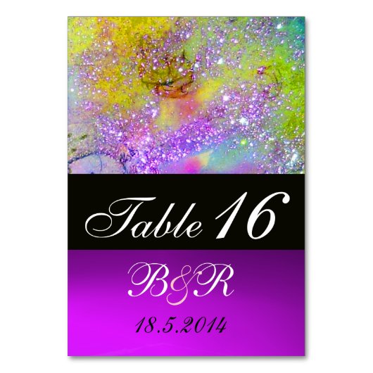 シャドウの庭失ったピンク紫イエロー テーブルナンバー (正面)