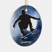 シャドウアウトライン型スケートボードオーナメント セラミックオーナメント (右)