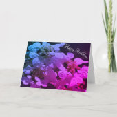 シャドウアンドライトアジサイ花誕生日 カード (正面)