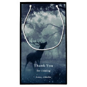 シャドウィーの森に〔雄ジカの〕枝角を持つ鹿 – ありがとう スモールペーパーバッグ (裏面)