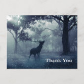シャドウィー森の〔雄ジカの〕枝角を持つ鹿ありがとう ポストカード (正面)