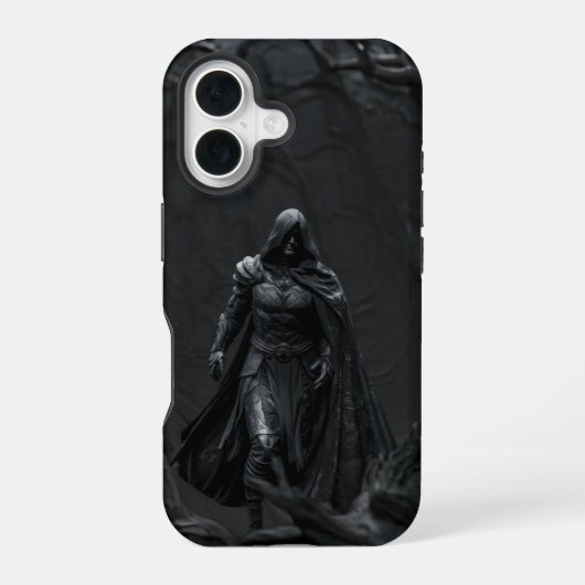 シャドウォーカー – フード付き戦士 iPhone 16ケース (裏面)