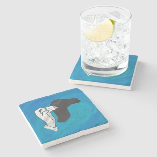 シャドウキャメルオンブルー ストーンコースター (横)