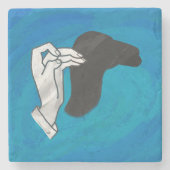 シャドウキャメルオンブルー ストーンコースター (正面)