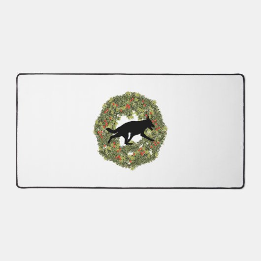 シャドウシルエットドイツの羊飼い犬のリース デスクマット (正面)