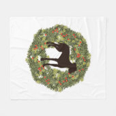 シャドウシルエットワイマラーインリース フリースブランケット (正面(横))