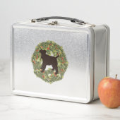 シャドウシルエットワイヤキツネテリアドッグのリース メタルランチボックス (インサイチュ)