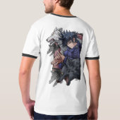 シャドウソーサラー | ブルー カース 美学 アニメTシャツ Tシャツ (裏面)